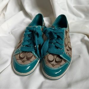 Coach Teal and Brown Women's Sneakers